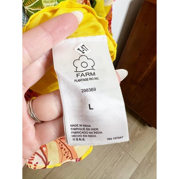 Farm Rio Yellow Beaks & Bananas Layered Ruffled Mini Dress Large - Picture 12 of 13